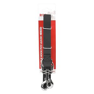 Černé přepínací PVC vodítko pro psy v celkové délce 2 metrů