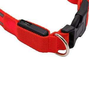 Červený LED obojek pro psy k GPS trackeru