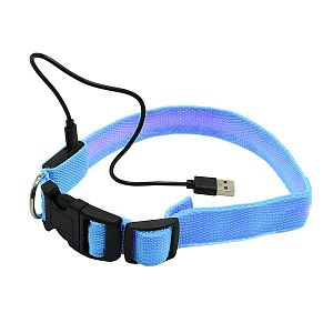 Modrý LED obojek pro psy k GPS trackeru