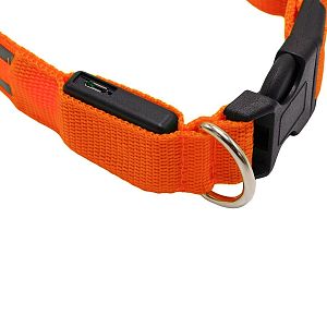 Oranžový LED obojek pro psy k GPS trackeru