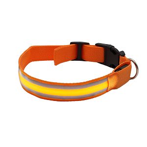 Oranžový LED obojek pro psy k GPS trackeru